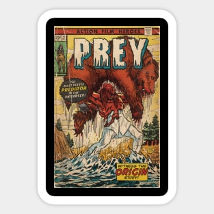 PREY - Predator Bear fight comic book fan art Sticker
